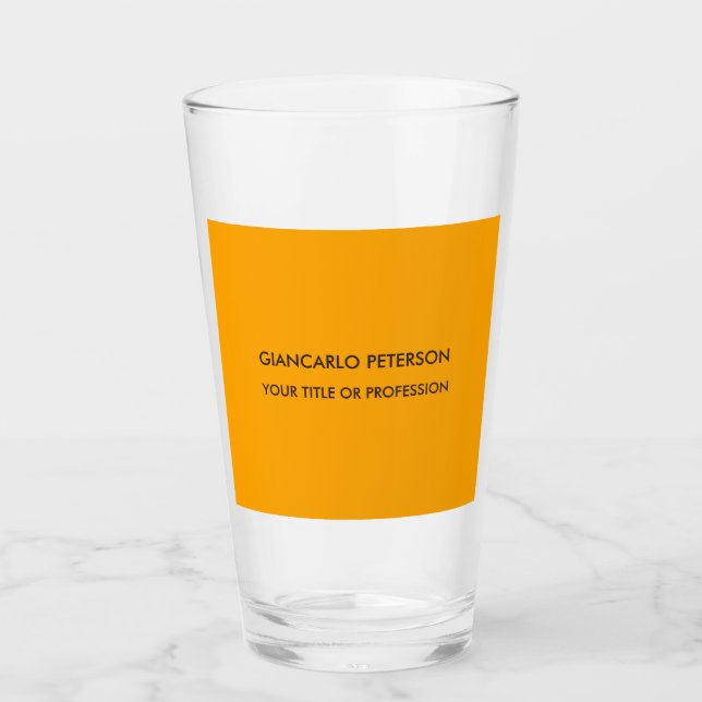 Verre Élégant minimaliste orange jaune professionnel (Devant)