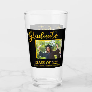 Verre Elégant noir avec Parties scintillant or photo de