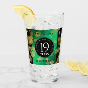 Verre Élégante 19e anniversaire du Mariage de Jade