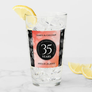 Verre Elégante 35ème anniversaire de Mariage de corail