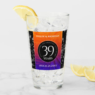 Verre Élégante célébration du 39e anniversaire du Mariag