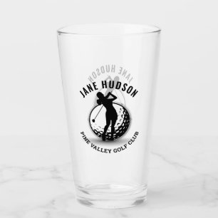 Verre Elégante femme Golfer Monogramme Design