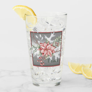 Verre Élégante poinsettia aquarelle Noël personnalisé