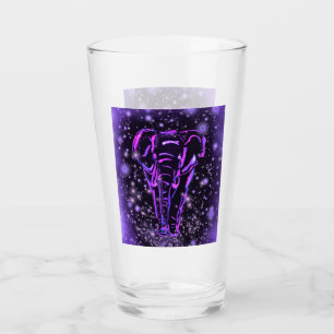 Verre Éléphant Dans La Nuit Rose Violet Starry