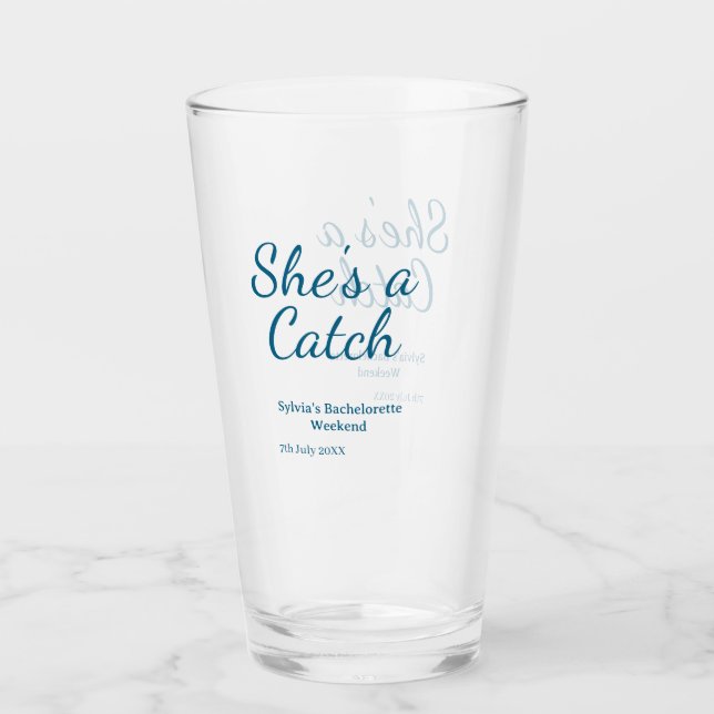 Verre Elle est un nom de weekend de célibataire bleu dat (Devant)