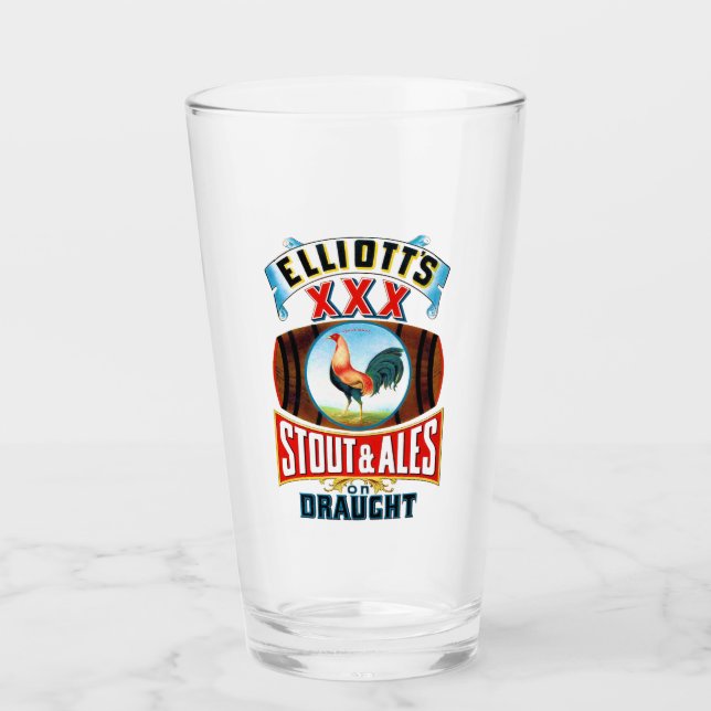 Verre Elliott's Stout and Ale on Draft (Devant)