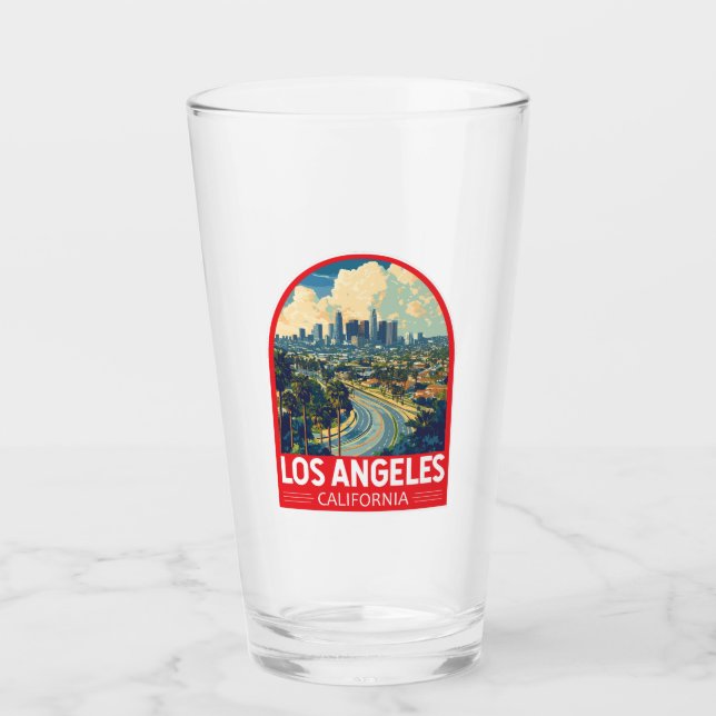 Verre Emblem de Los Angeles California Travel Art (Devant)