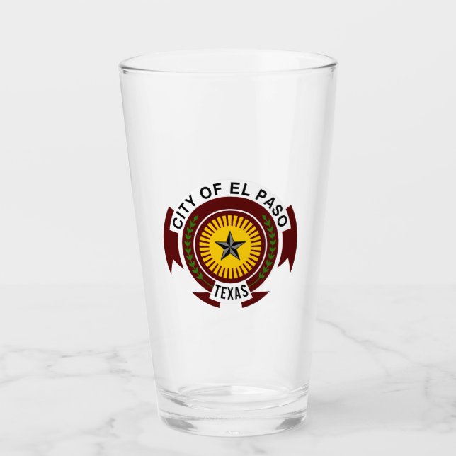 Verre Emblem of City of El Paso, Texas Glass (Devant)