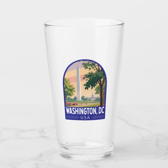 Verre Emblème d'art de voyage à Washington DC (Devant)
