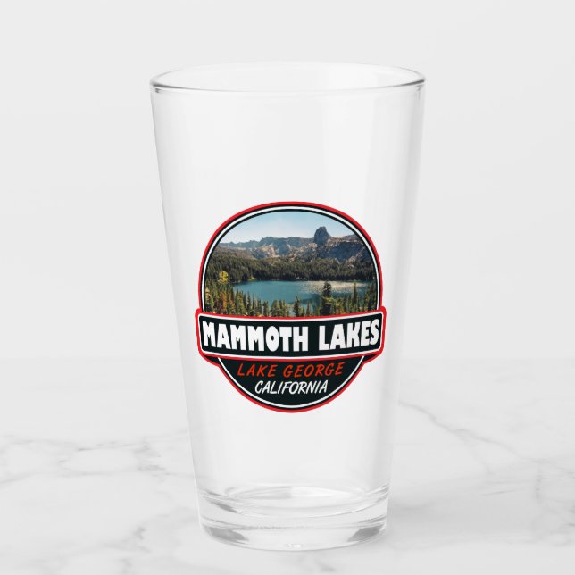 Verre Emblème d'art de voyage de Mammoth Lakes Californi (Devant)
