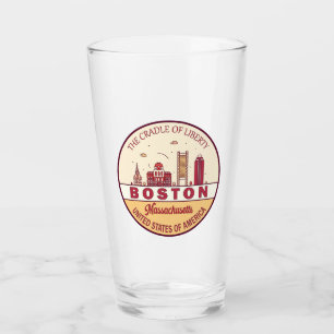 Verre Emblème de Boston Massachusetts City Skyline