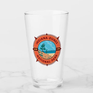 Verre Emblème de compass rétro du parc national des dune