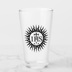 Verre Emblème de la Compagnie de Jésus Monogramme