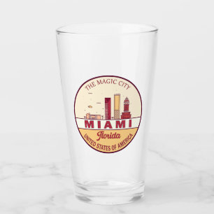 Verre Emblème de Miami Florida City Skyline