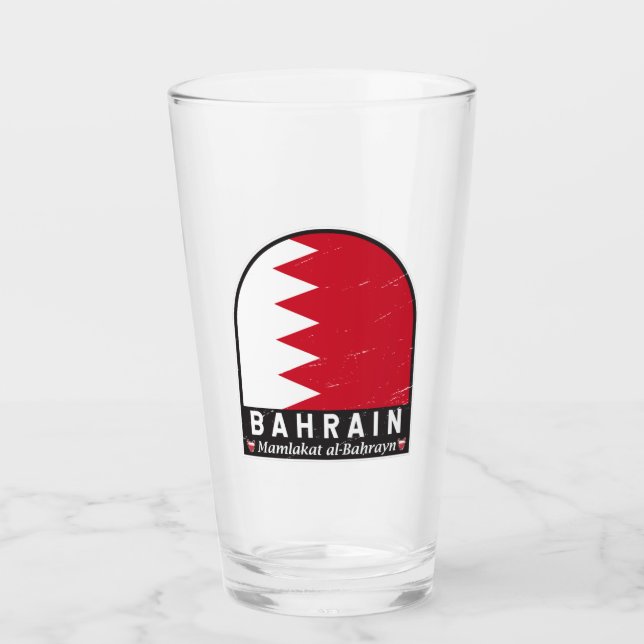 Verre Emblème du drapeau de Bahreïn Vintage (Devant)