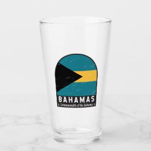 Verre Emblème du drapeau des Bahamas Vintage