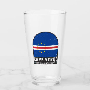 Verre Emblème du drapeau du Cap Vert Vintage