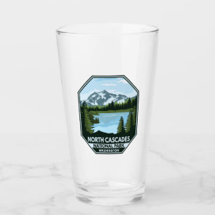 Verre Emblème rétro minimal du Parc national des Cascade