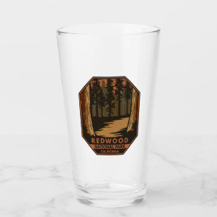Verre Emblème rétro minimal du parc national Redwood