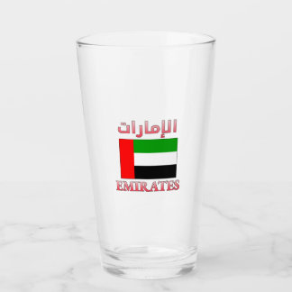 Verre Emirates UAE Flag الإمارات Arabic & English Cool
