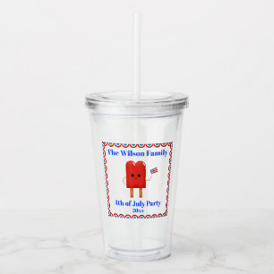Verre En Acrylique 4 juillet Parti Cute Patriotic Popsicle