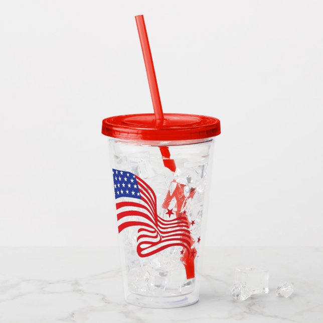 Verre En Acrylique 4 juillet Patriotique Acrylique Tumbler (Devant glace)