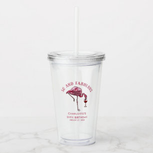 Verre En Acrylique 50e anniversaire Flamant rose de fête Thème tropic