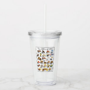 Verre En Acrylique ABC des NYC Classic New York City Foods