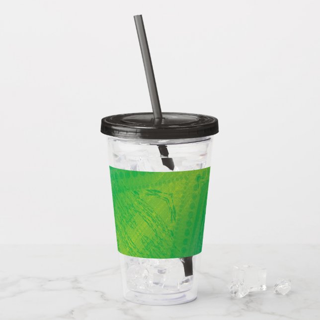 Verre En Acrylique Acceptation | Motif de Shibori jaune bleu (Devant glace)