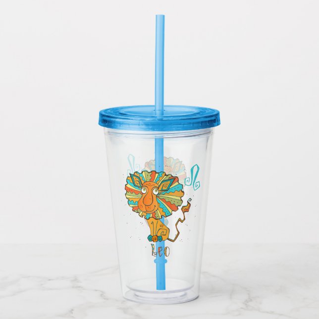 Verre En Acrylique Adorable Lion Leo (Devant)