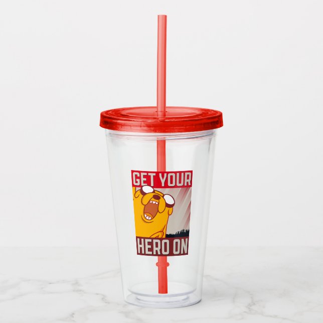 Verre En Acrylique Adventure Time | Jake "Get Your Hero On" (Devant)