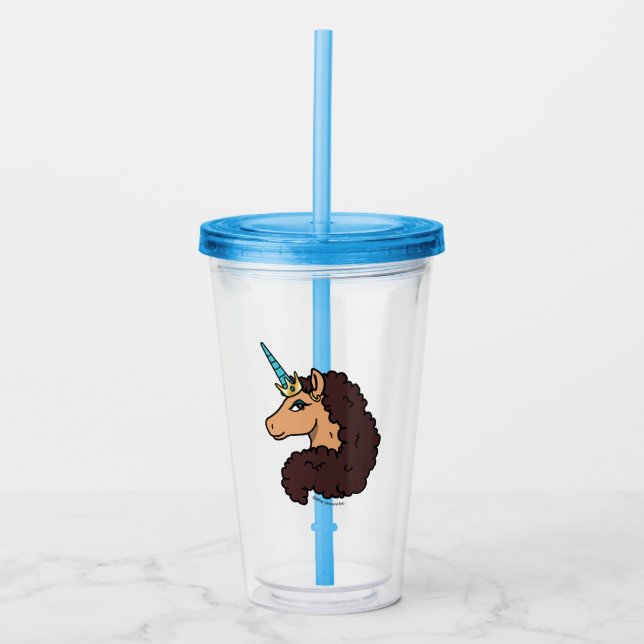 Verre En Acrylique Afro Unicorn | Divin (Devant)