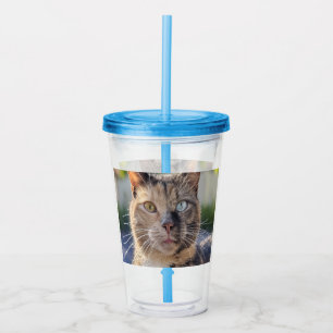 Verre En Acrylique Ajouter une Personnaliser photo de chat