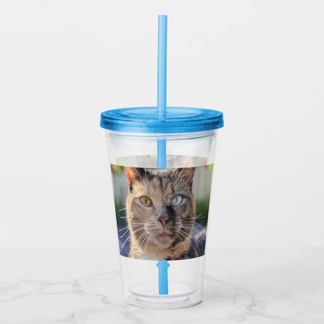 Verre En Acrylique Ajouter une Personnaliser photo de chat (Devant)