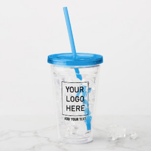 Verre En Acrylique Ajouter votre logo d'entreprise et votre texte per