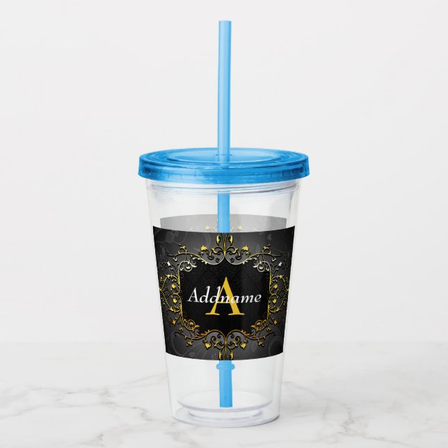 Verre En Acrylique Ajouter votre nom et votre initiale (Devant)