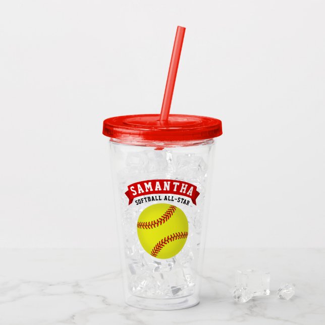 Verre En Acrylique All-Star du softball (Dos glace)