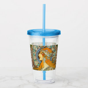 Verre En Acrylique Alphonse Mucha Art Nouveau Zodiac