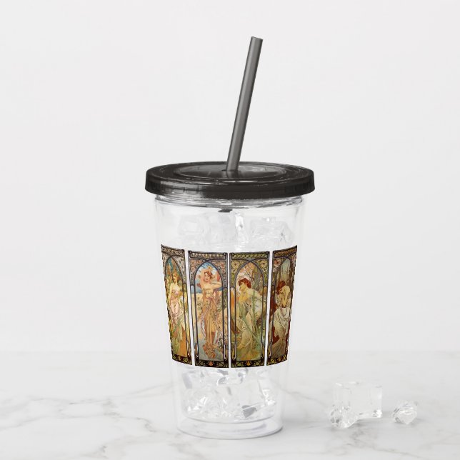Verre En Acrylique Alphonse Mucha, Le Temps du Jour (Dos glace)