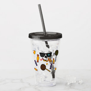 Verre En Acrylique Amusant Citrouille Éffrayant avec évierS avec des 