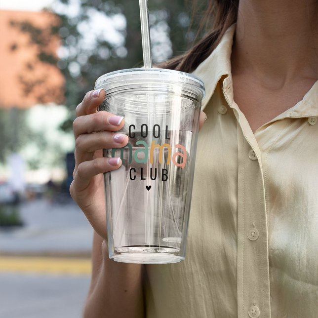 Verre En Acrylique Amusant Cool Mama Club, Maman Cadeau (Créateur téléchargé)