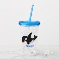 Amusante baleine orque mignonne dessin animé