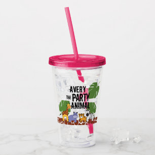Verre En Acrylique Animaux de fête personnalisés Safari Givaway