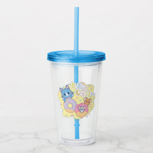Verre En Acrylique Anime Donut délice avec Tom, Jerry et Tuffy
