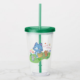 Verre En Acrylique Anime Tom, Jerry et Tuffy Picnic