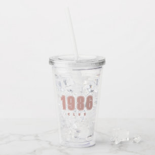 Verre En Acrylique Année personnalisée - Club 1986 - rose tendance