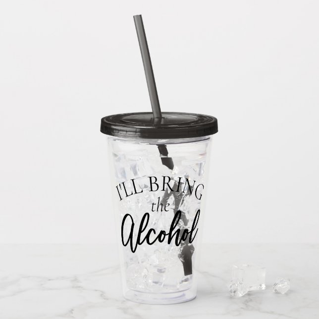 Verre En Acrylique Apportez l'alcool | Chic Bachelorette Girls Night (Devant glace)
