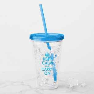 Verre En Acrylique Aqua Blue Gardez le calme et continuer