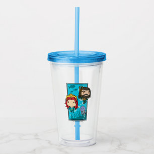 Verre En Acrylique Aquaman Chibi Mera et graphique sous-marin