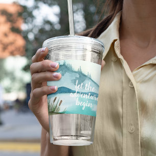 Verre En Acrylique Aquarelle moderne Nature Commençons l'aventure